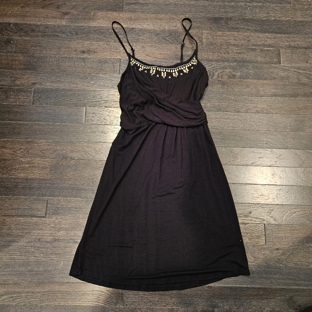 Victoria's Secret Little Black Dress - Beaded Neckline Spaghetti Strap -SZ Small